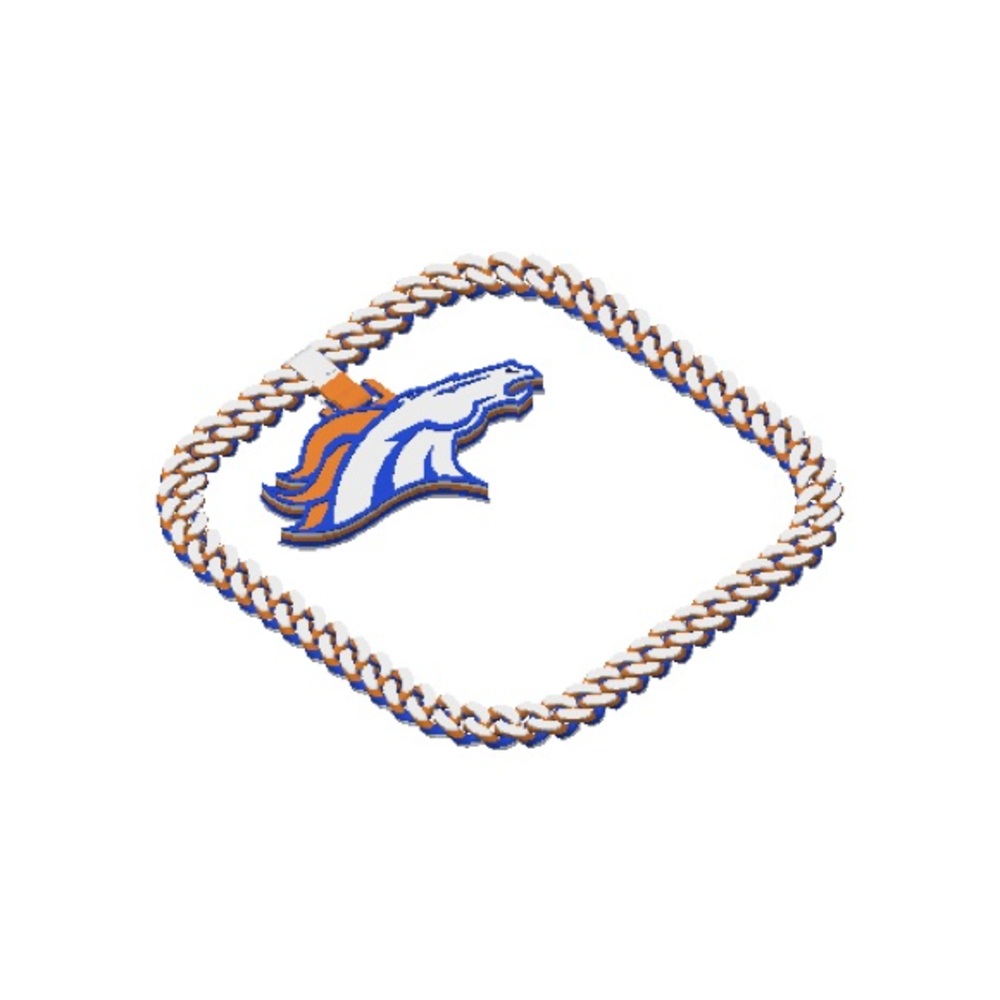 NFL Broncos Blue and Orange Chain Necklace - Picture 3 of 3